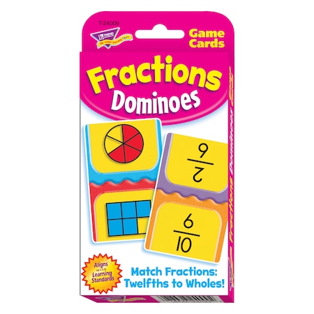 Trend Enterprises Fractions Dominoes Challenge Cards, PK6 T24009
